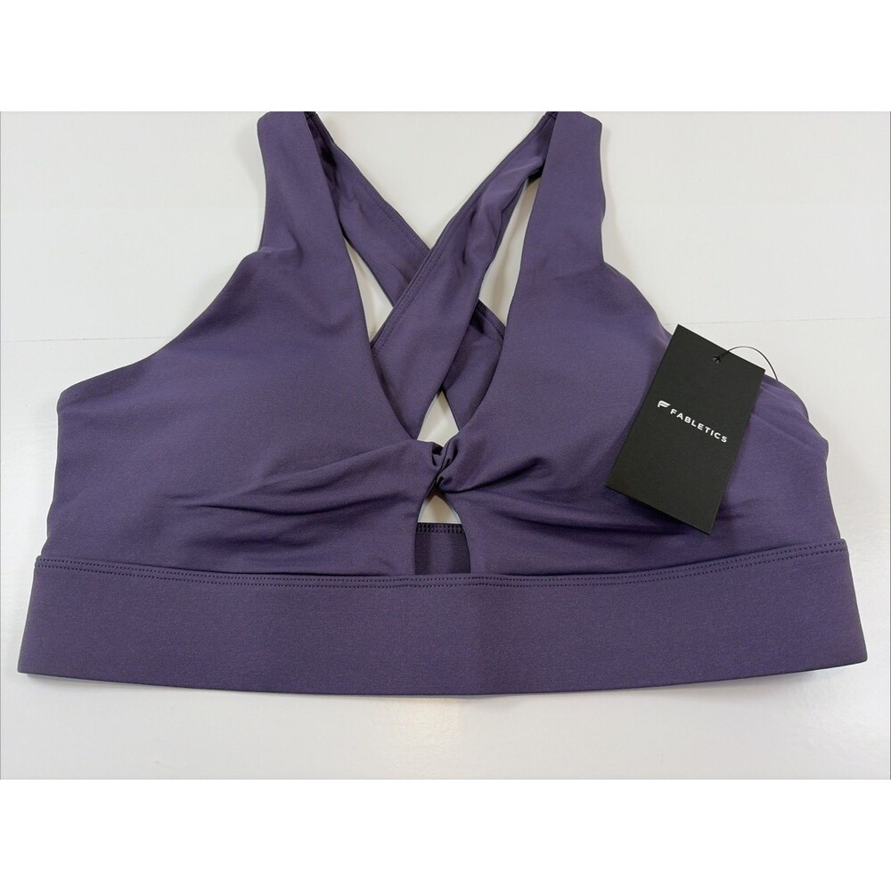 Fabletics Oasis Twist-Front Womens Nightshade Sports Bra Size Large